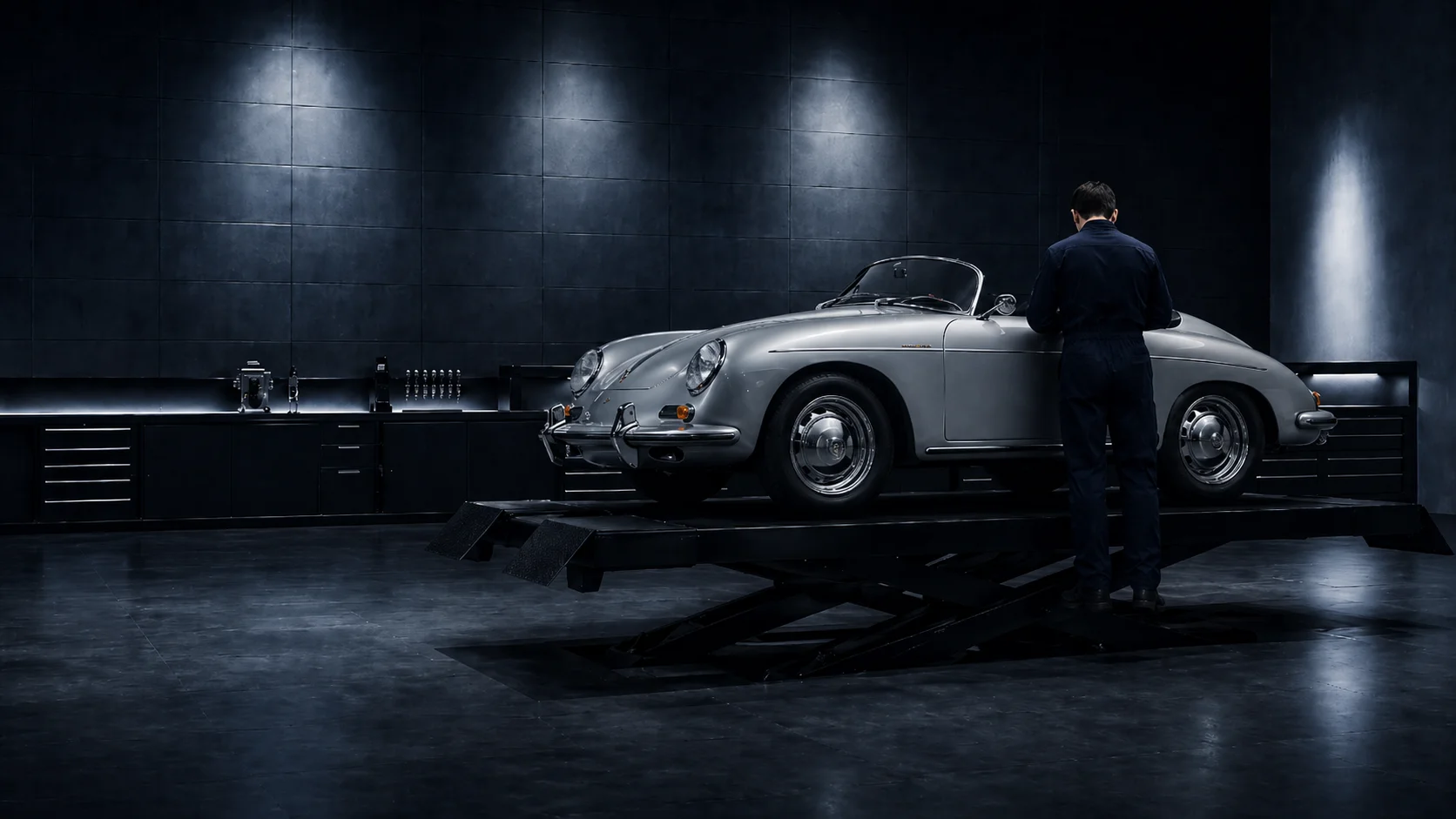 Porsche 356 in der Werkstatt
